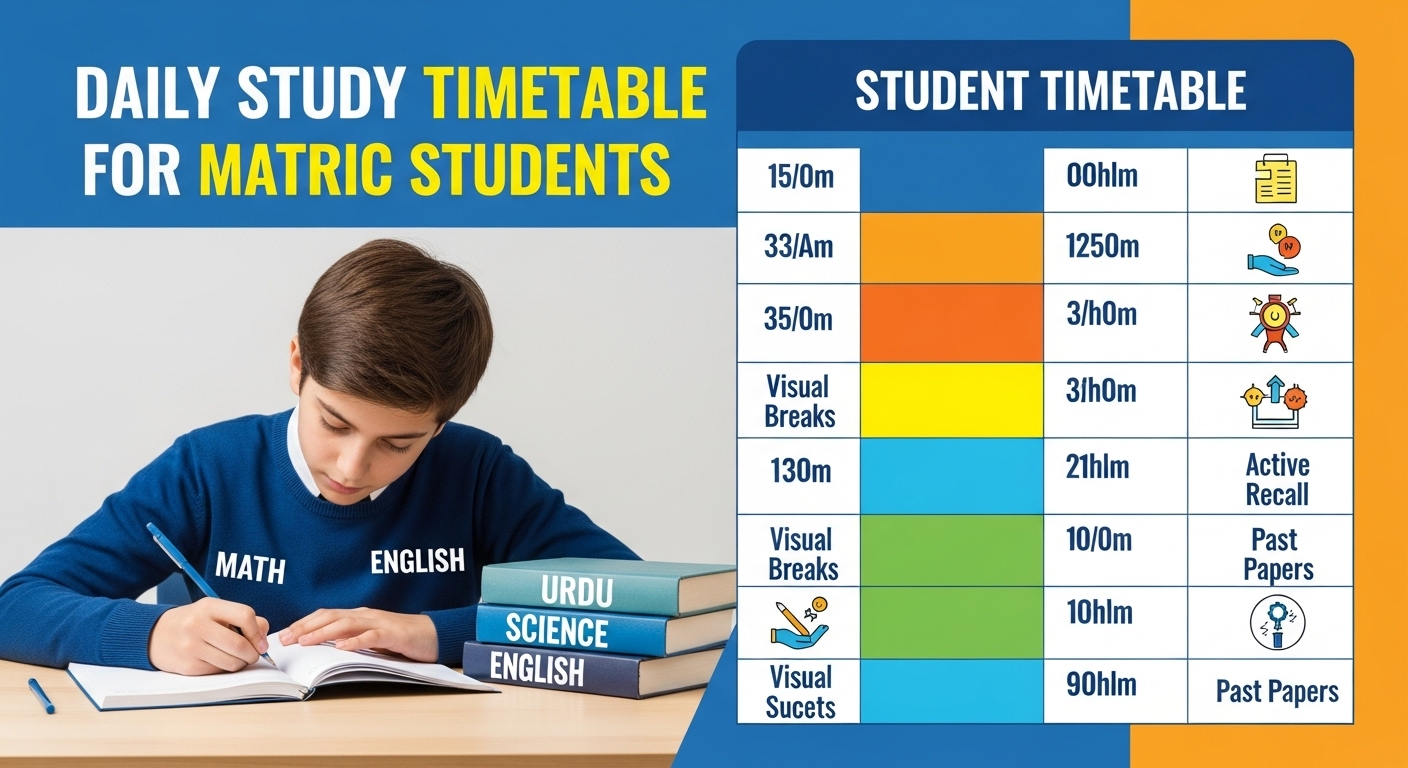 Daily Study Timetable for Matric Students